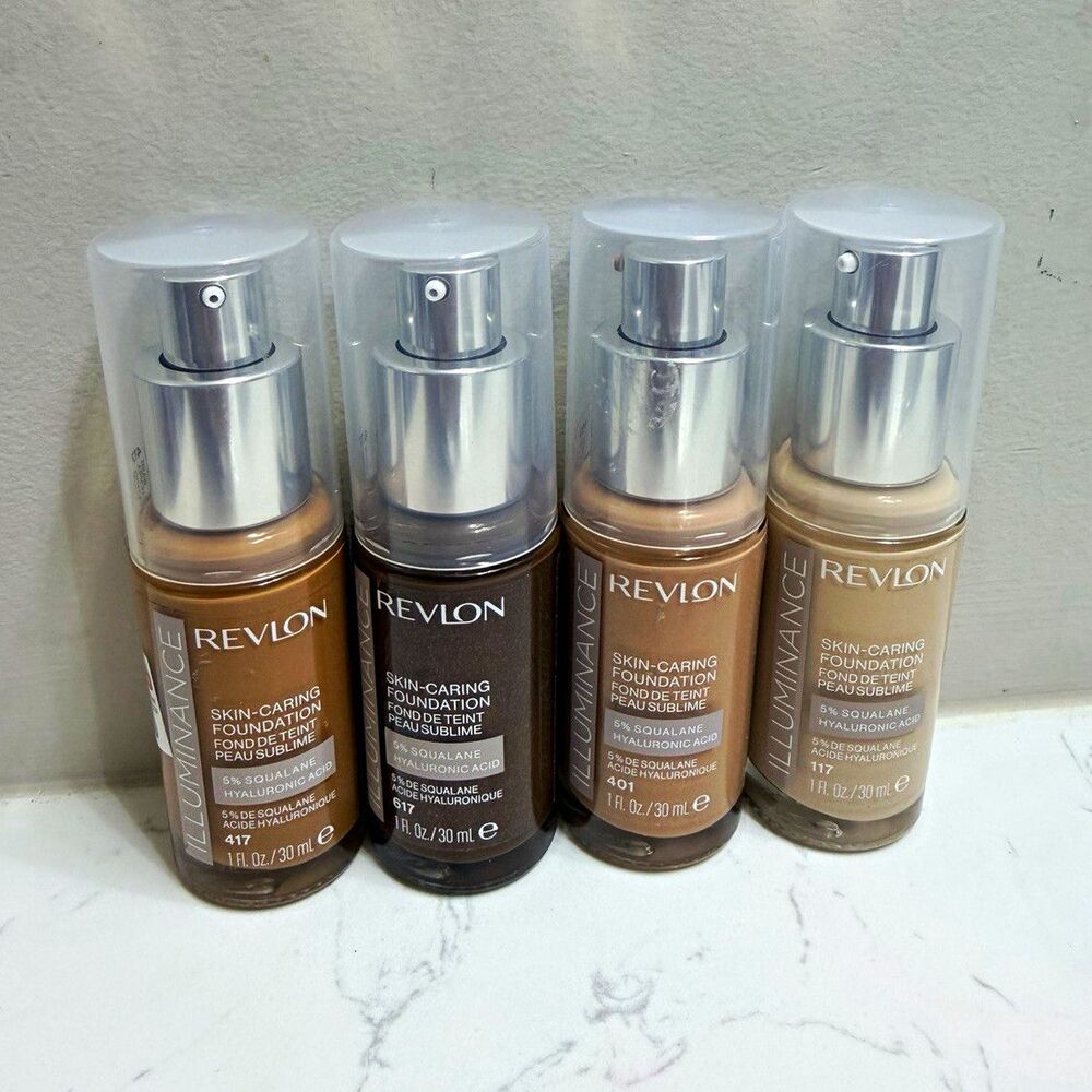 Revlon Illuminance Skin Caring Foundation Bundle 4ct Shades 117 401 417 617